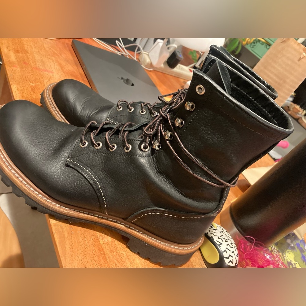 Red Wing Shoes Black Logger Boots #4501 - Picture 3 of 8